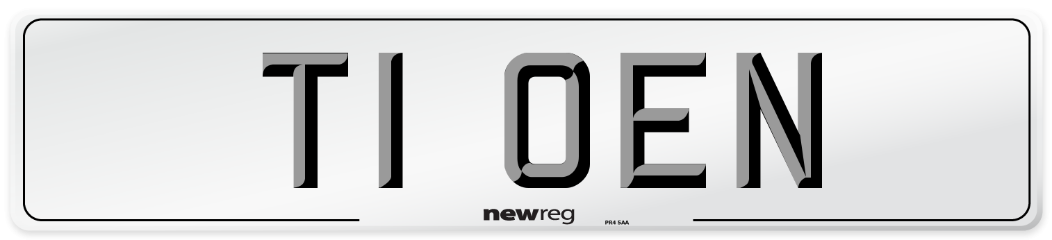 T1 OEN Number Plate from New Reg